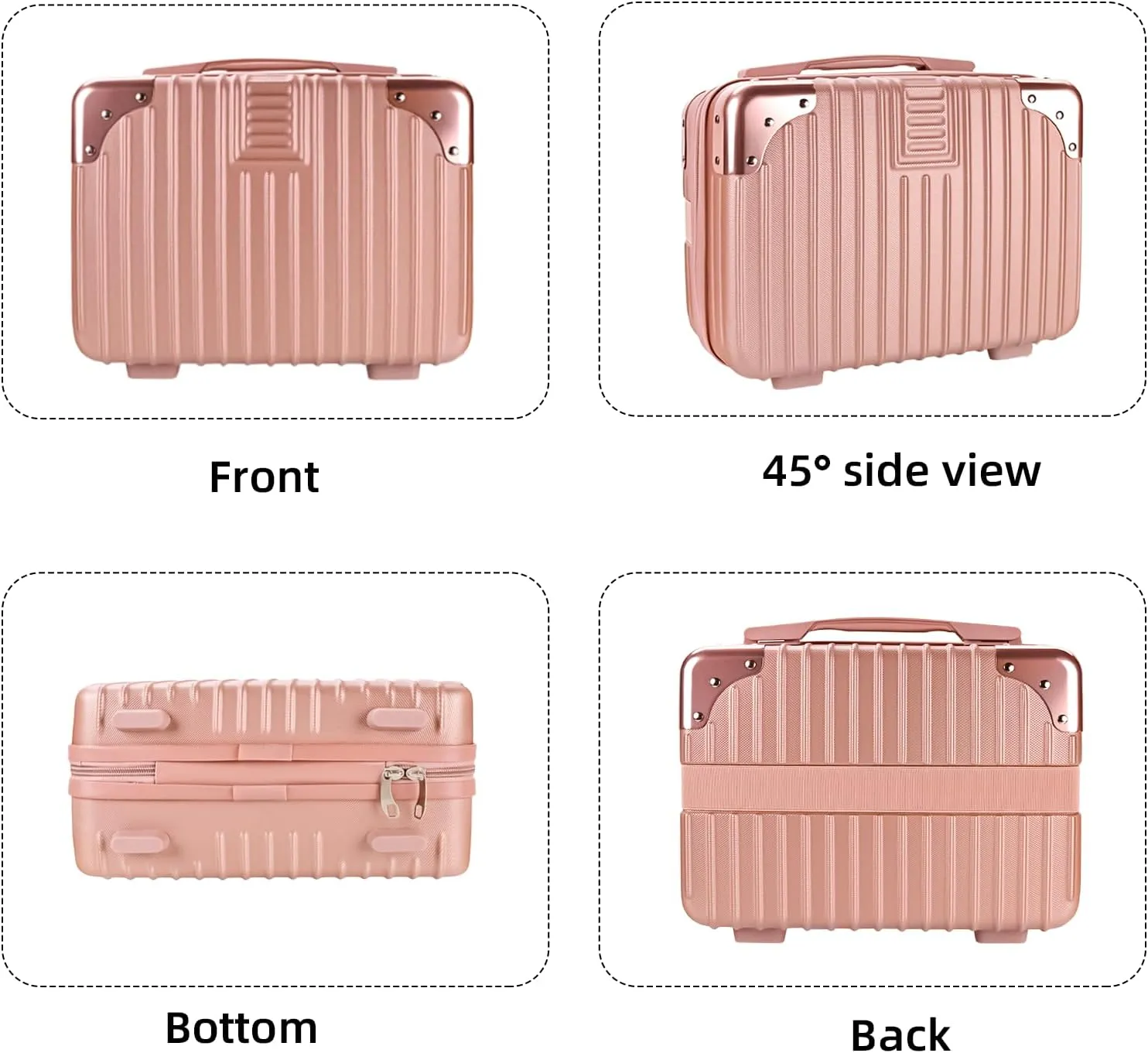14inch Hard Shell Cosmetic Organizer Travel Train Hand Luggage Small Portable Carrying Suitcase Makeup Case Bag for Women Toiletry
