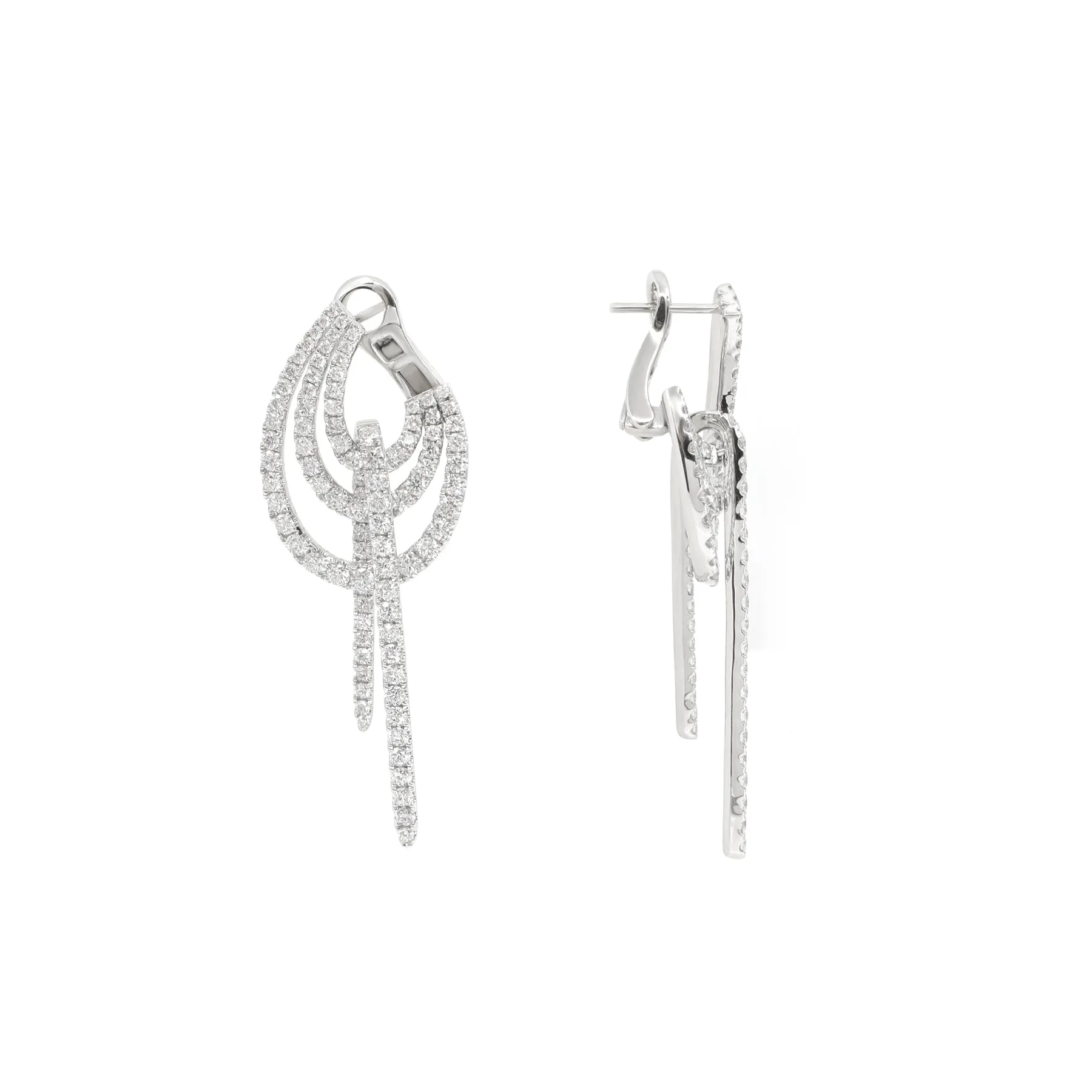 18K White Gold Tdw. 4.20ct Diamond Earring - 20734190