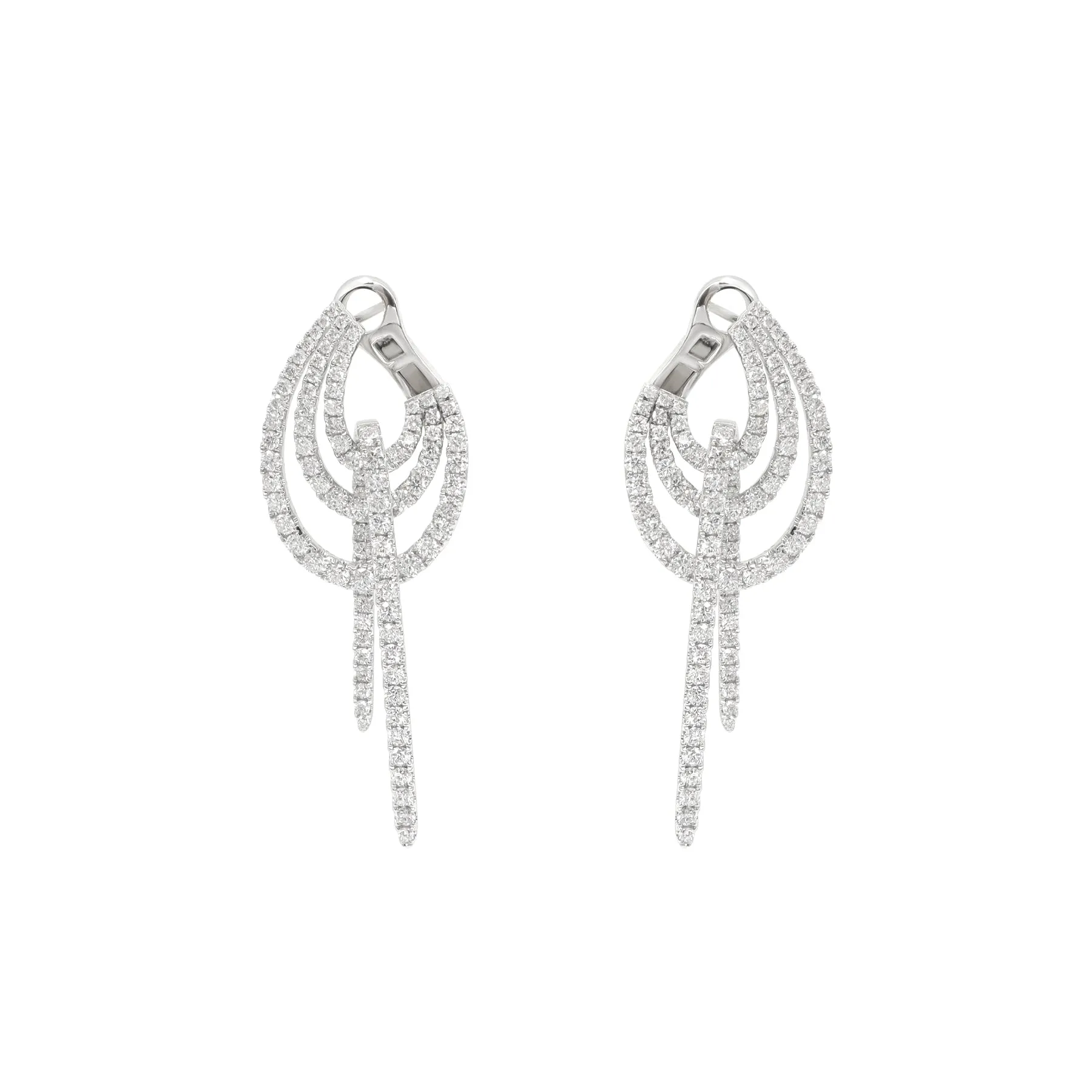 18K White Gold Tdw. 4.20ct Diamond Earring - 20734190