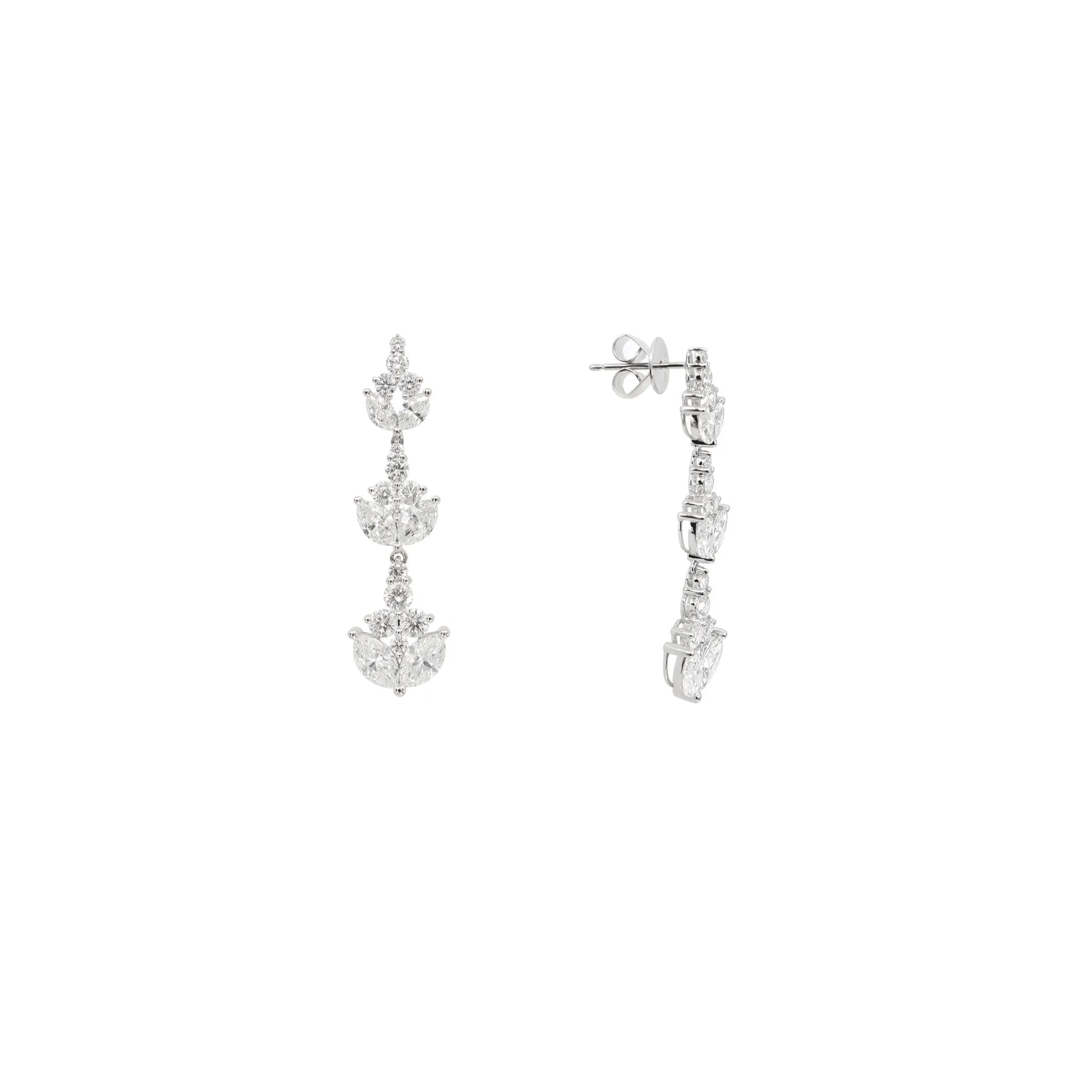18K White Gold Tdw. 4.50ct Diamond Earring - 20735999