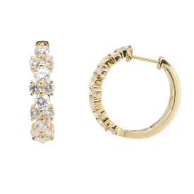 18K Yellow Gold Tdw. 1.85ct Diamond Earrings - 20752675