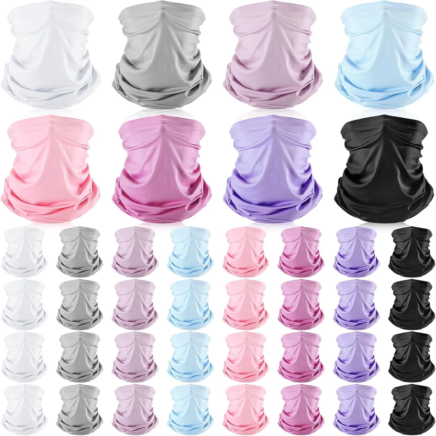 40 Pcs Neck Gaiter Bulk Summer UV Protection Cooling Face Mask for Men Women Face Cover Scarf Bandanas for Sports