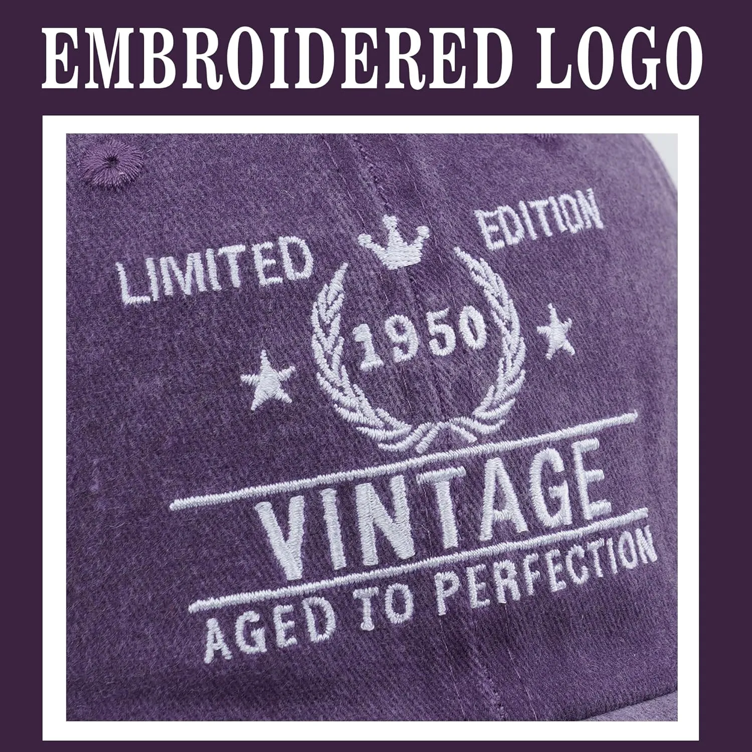 75th Birthday Gifts for Men Women 1950 Vintage Hats Embroidered Baseball Cap