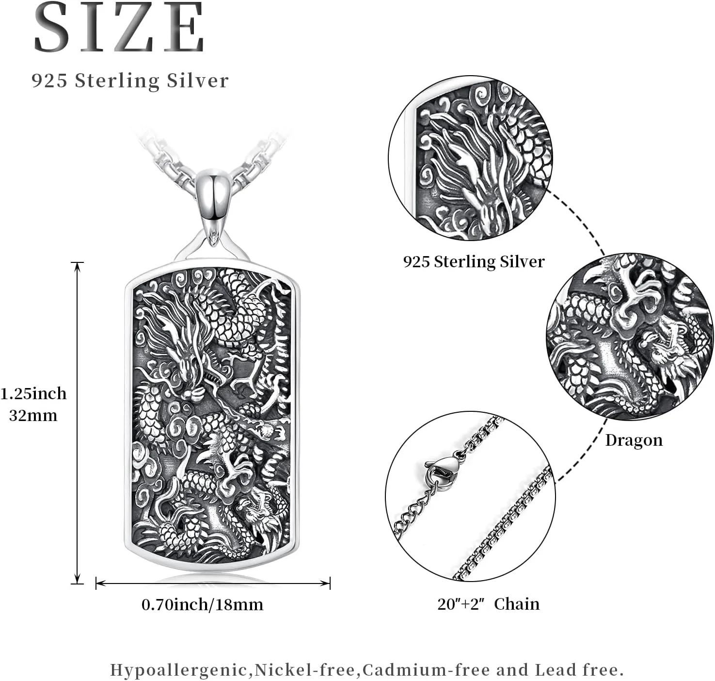 925 Sterling Silver Ankh/Skull/Sword/Four Way Cross Medal/Thors Hammer/Highland Cow/Jesus/Spartan/Punk Rock Pendant Necklace Jewelry Gift for Men Father