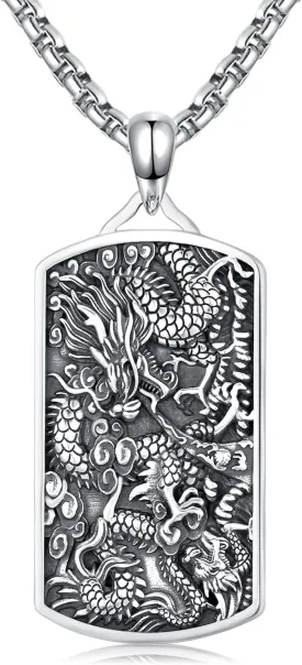 925 Sterling Silver Ankh/Skull/Sword/Four Way Cross Medal/Thors Hammer/Highland Cow/Jesus/Spartan/Punk Rock Pendant Necklace Jewelry Gift for Men Father