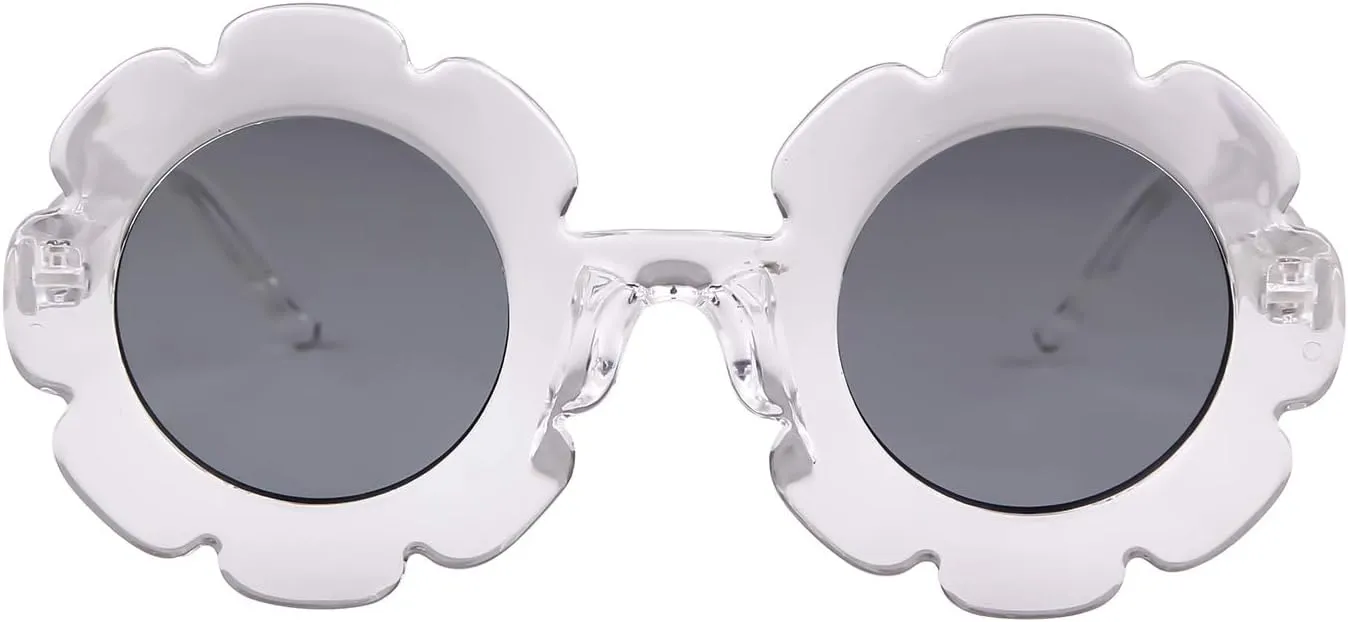 ADE WU Sunglasses for Kids Round Flower Cute Glasses UV 400 Protection Children Girl Boy Gifts