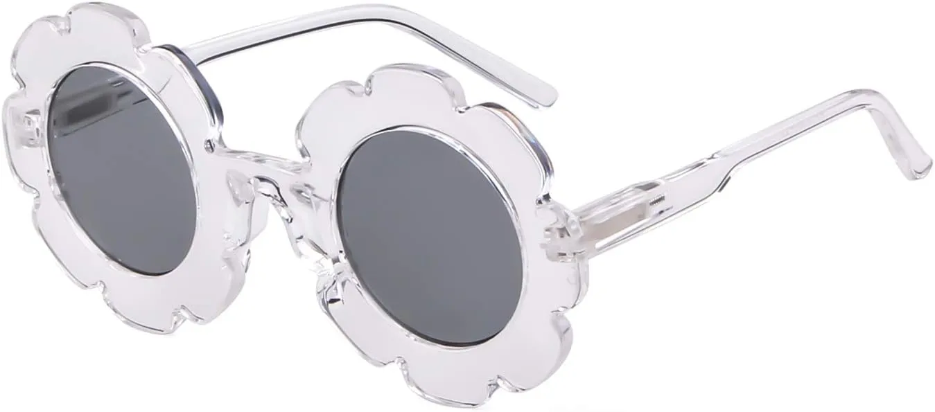 ADE WU Sunglasses for Kids Round Flower Cute Glasses UV 400 Protection Children Girl Boy Gifts
