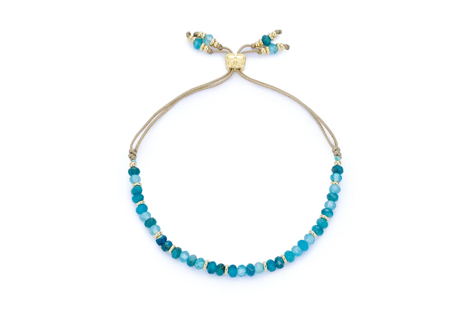 Arabella Apatite & Blue Topaz Gold Slider Bracelet
