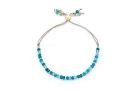 Arabella Apatite & Blue Topaz Gold Slider Bracelet