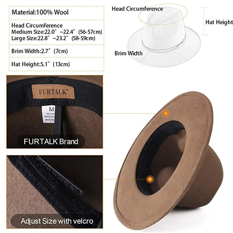 Australian Wool Fedora Hat for men and women