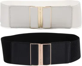 Beltox Womens 3" Wide Belt Elastic Stretch Cinch Waistband Lady Cummerband