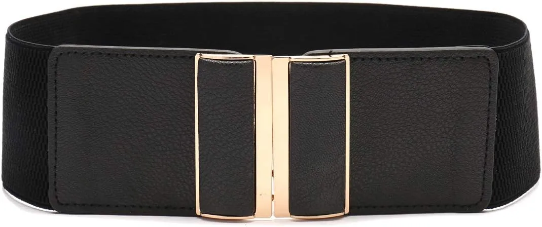 Beltox Womens 3" Wide Belt Elastic Stretch Cinch Waistband Lady Cummerband