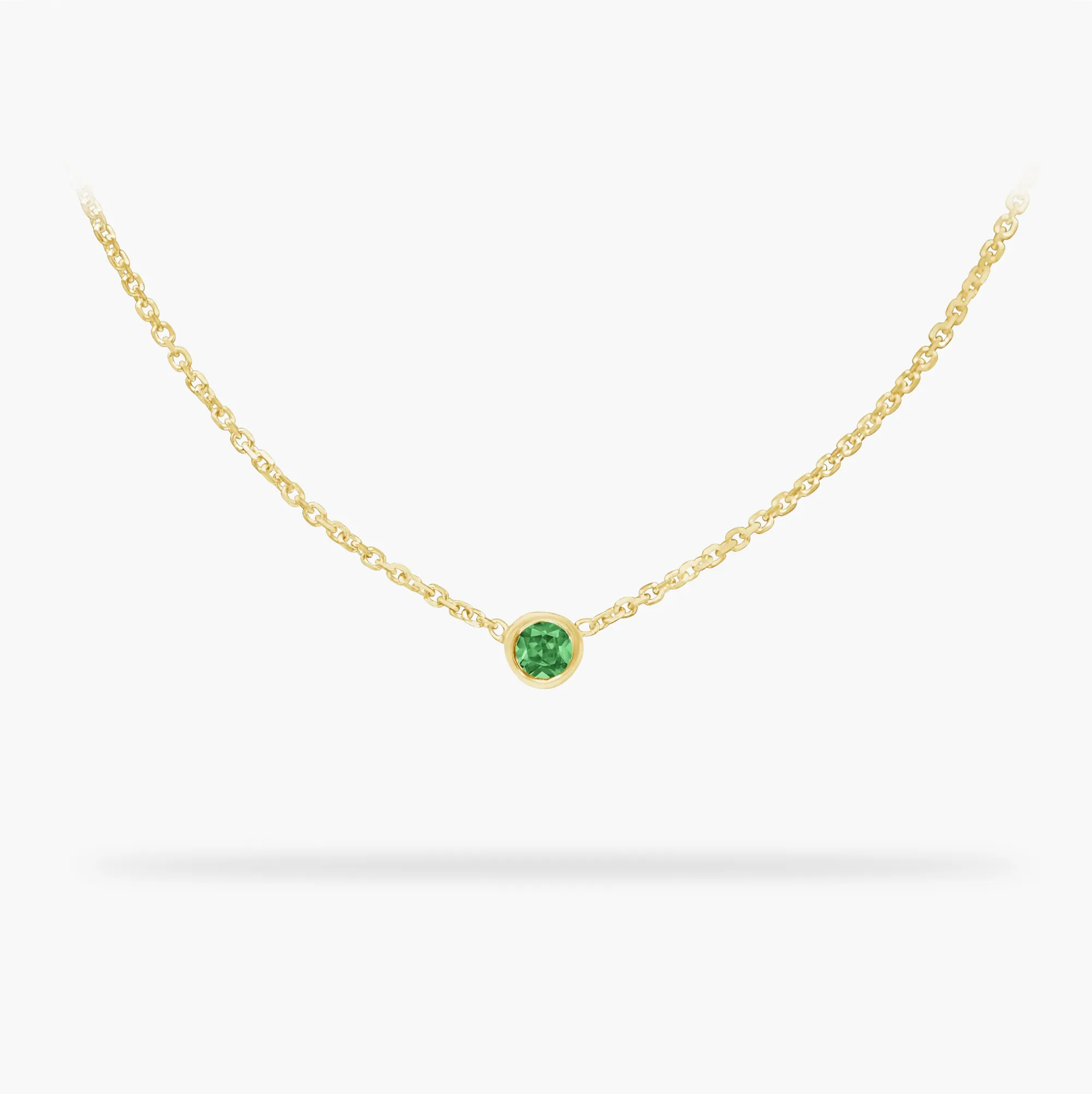 Birthday Necklace August - Peridot 14k gold necklace