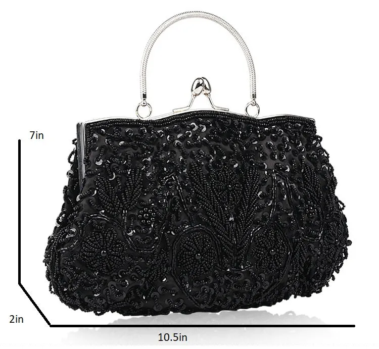 Black Beaded Evening Bag