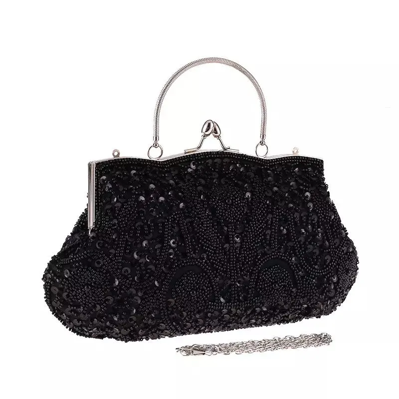 Black Beaded Evening Bag