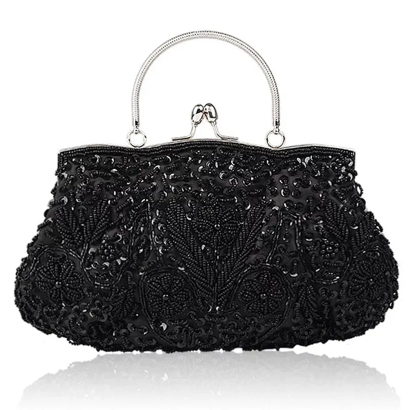 Black Beaded Evening Bag