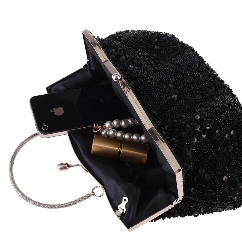 Black Beaded Evening Bag