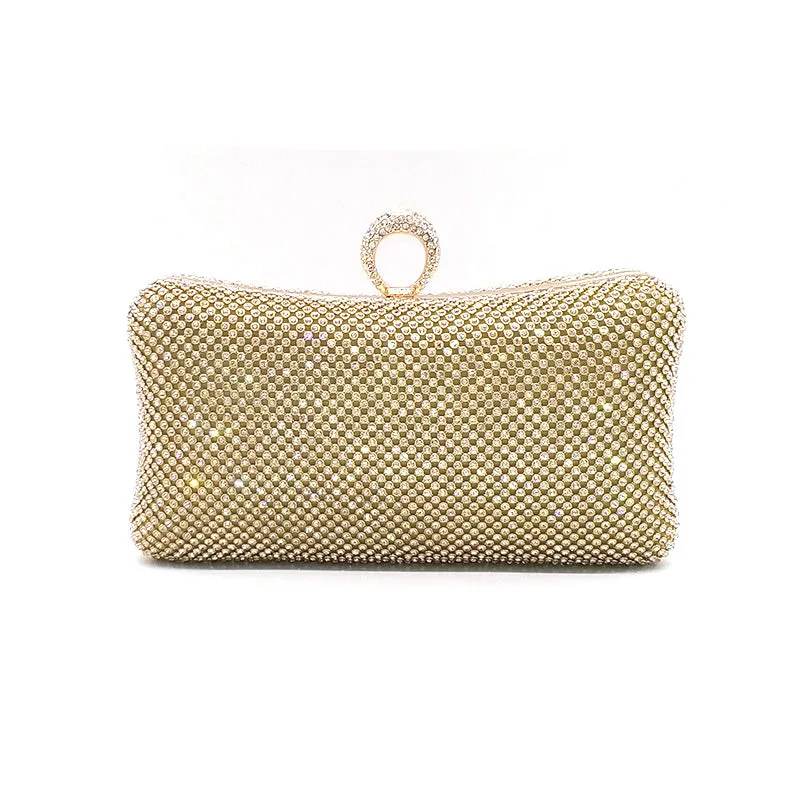 Black Rhinestone Evening Clutch
