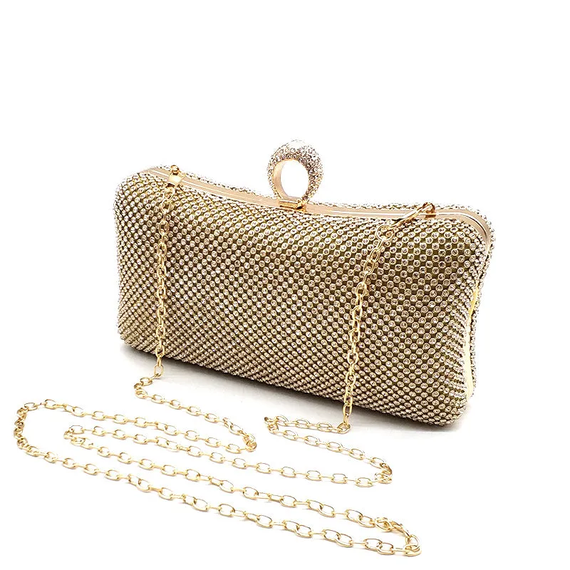 Black Rhinestone Evening Clutch