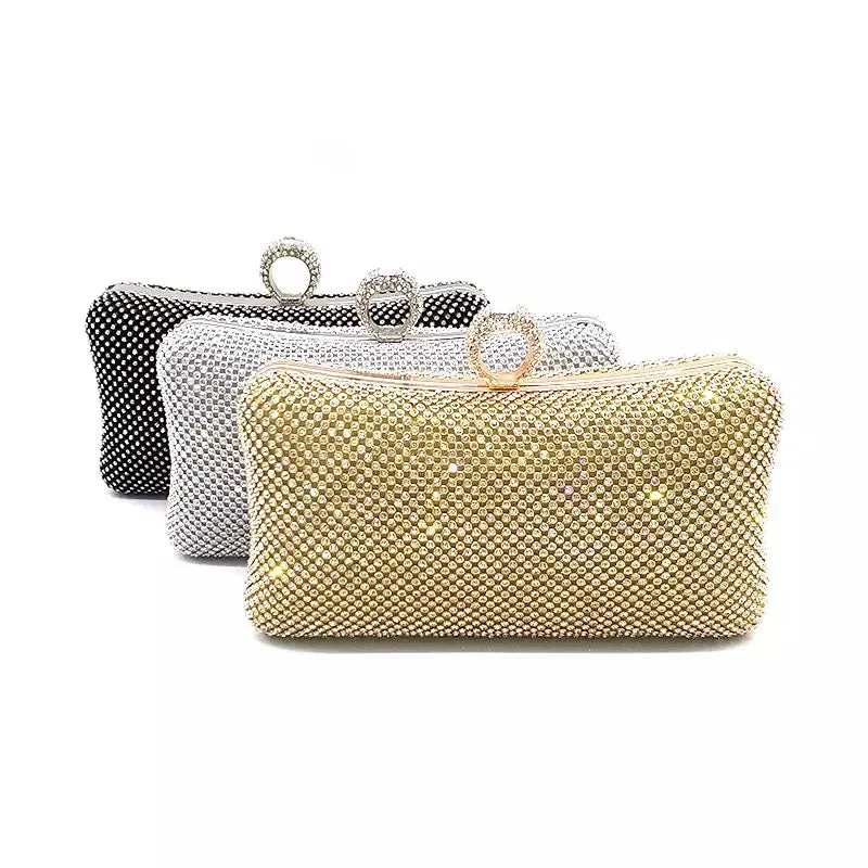 Black Rhinestone Evening Clutch