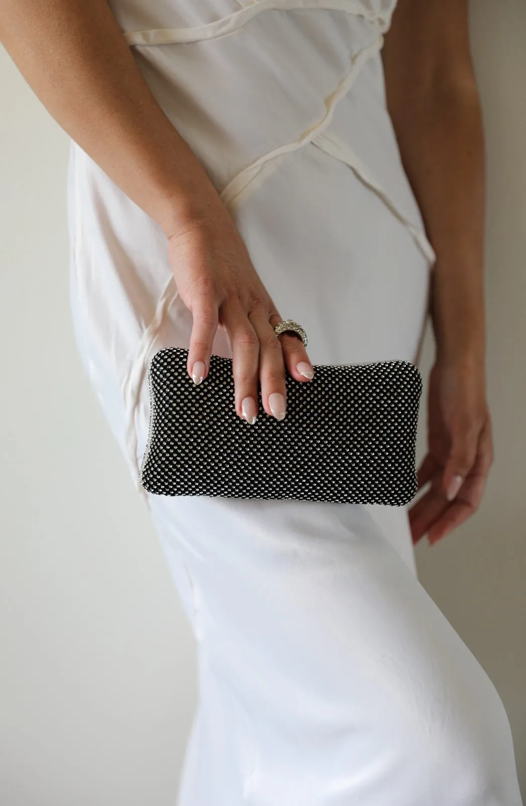 Black Rhinestone Evening Clutch