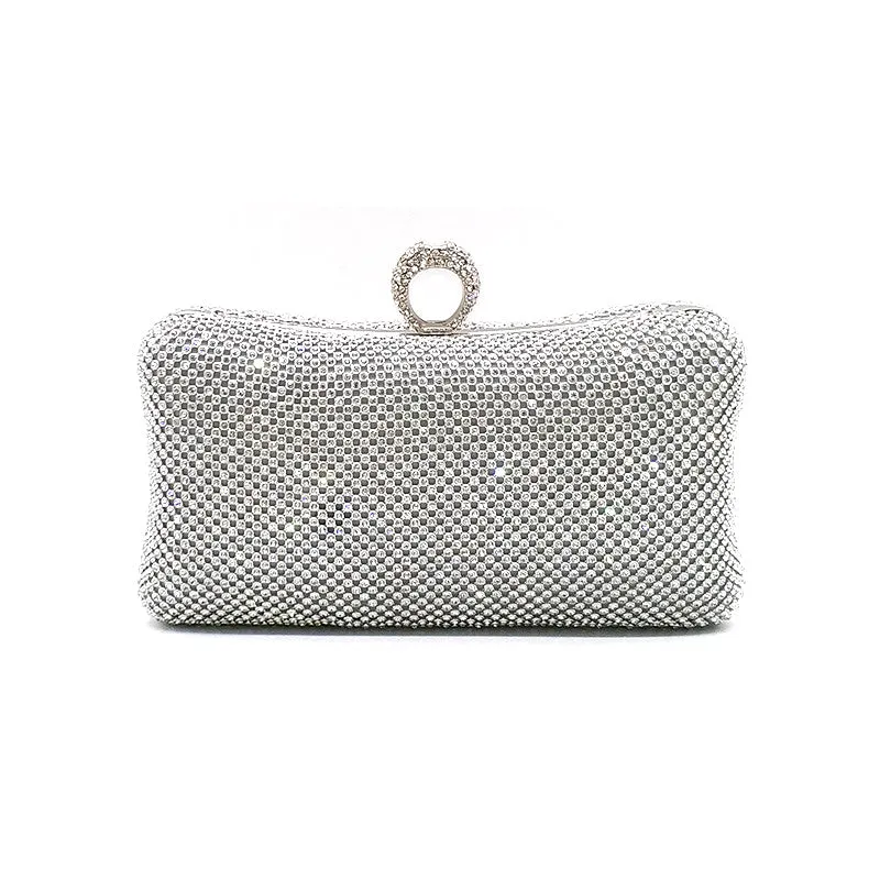 Black Rhinestone Evening Clutch