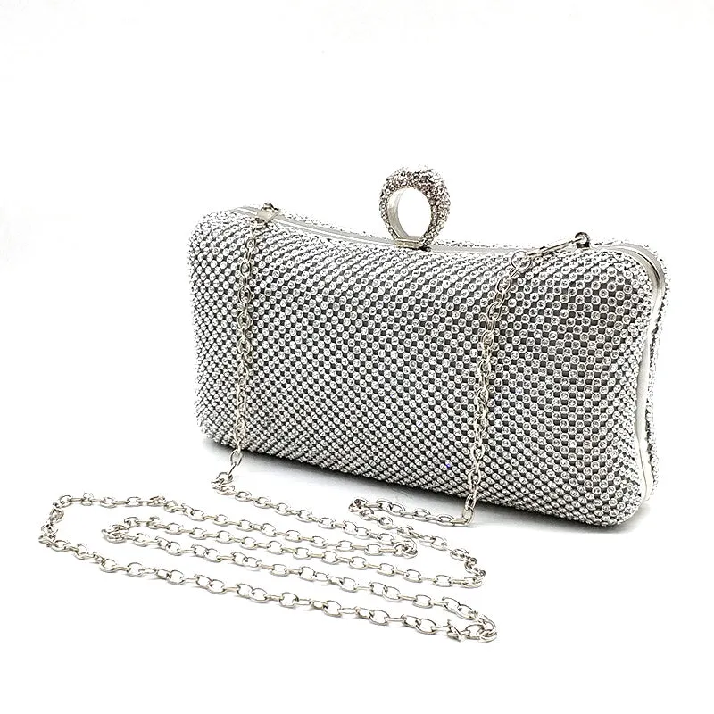 Black Rhinestone Evening Clutch