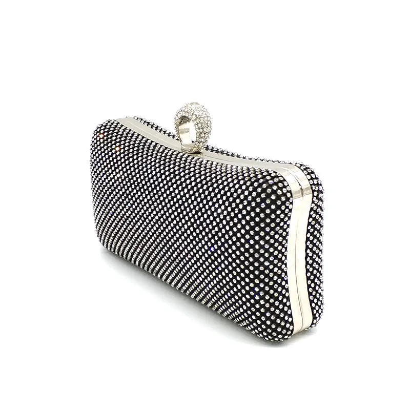 Black Rhinestone Evening Clutch