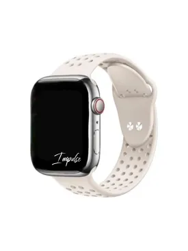 Breathable Dot Silicone Watch Band - Beige