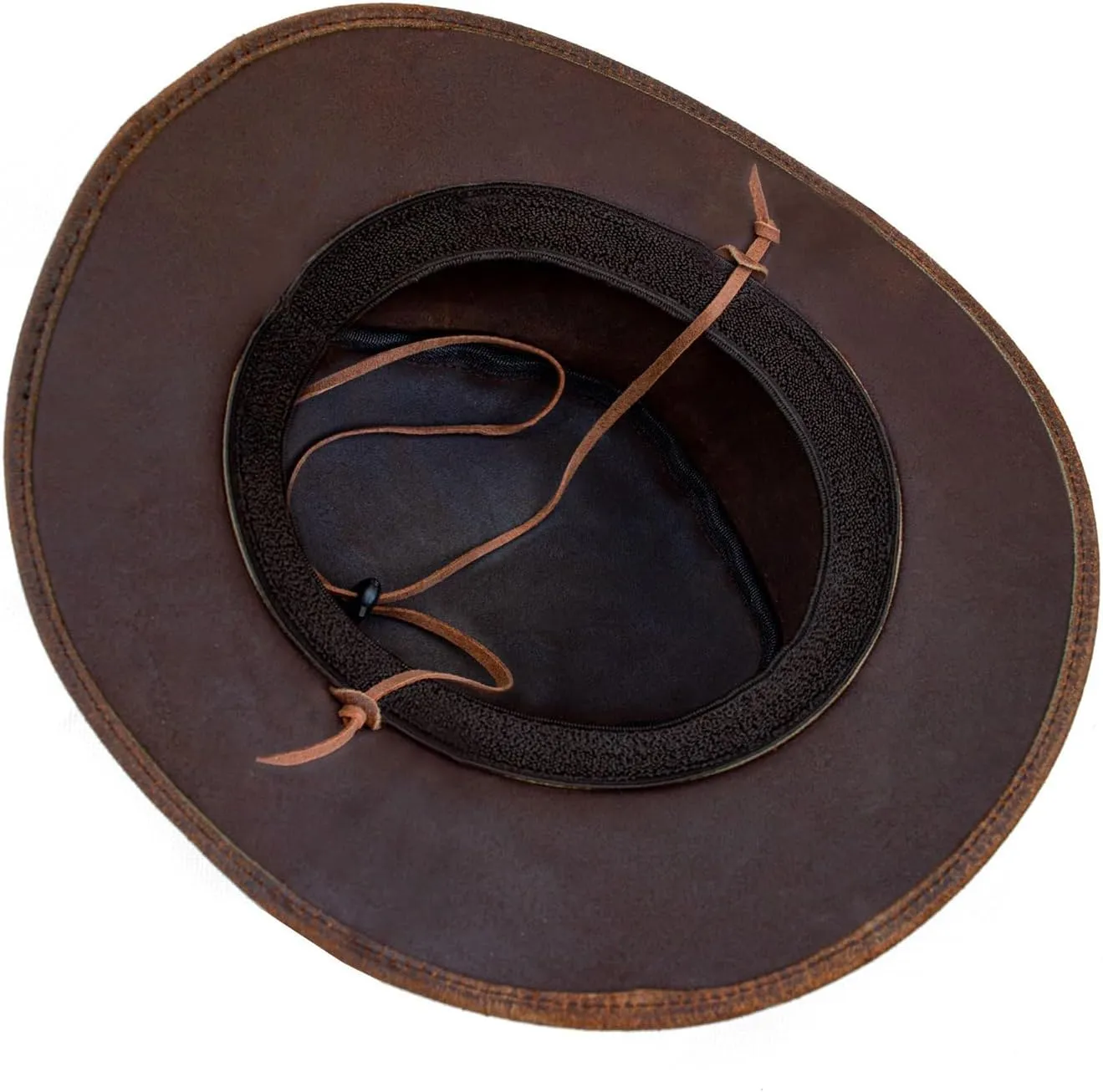 Brown Leather Cowboy Western Hat for Men and Woman Felt Studded Steampunk Hat Deadman Top Hat for Halloween
