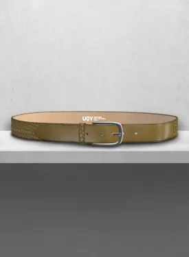 Casual Olive Leather Belt