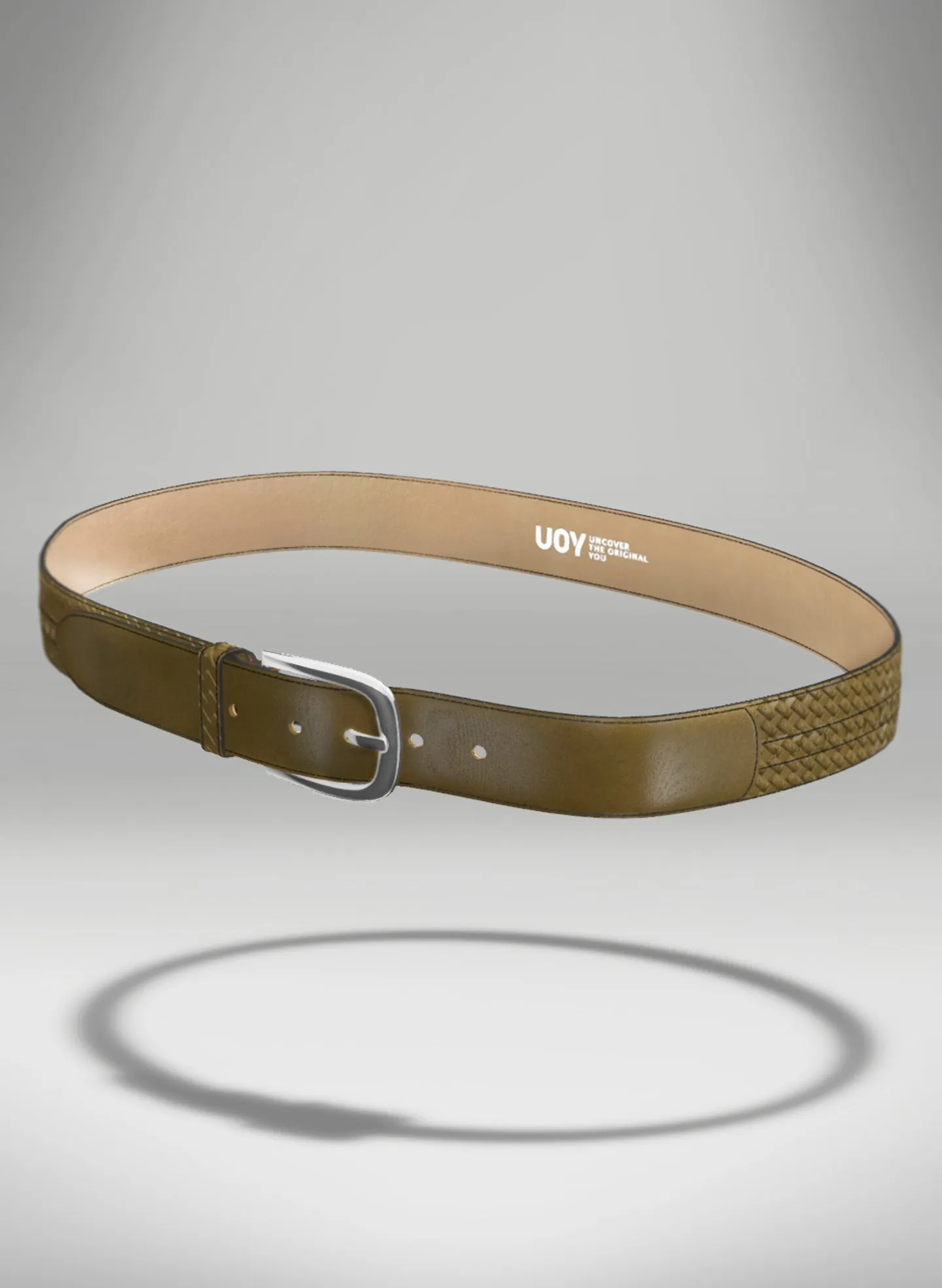 Casual Olive Leather Belt