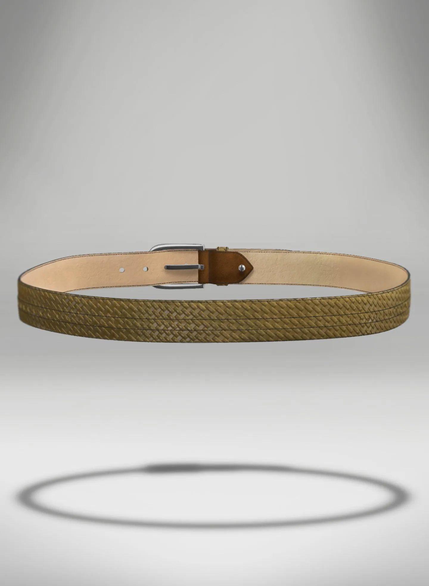 Casual Olive Leather Belt