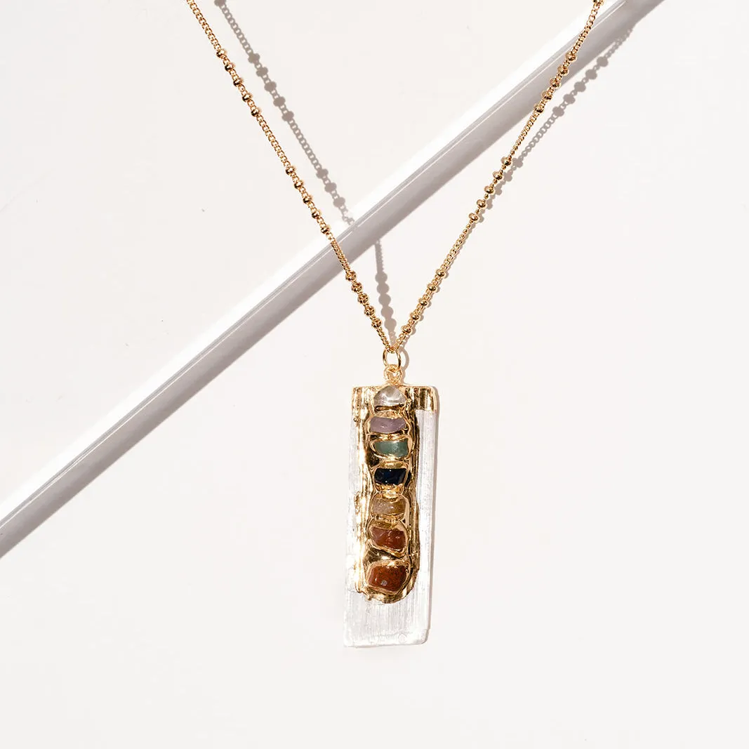 Chakra Selenite on Farrah Necklace