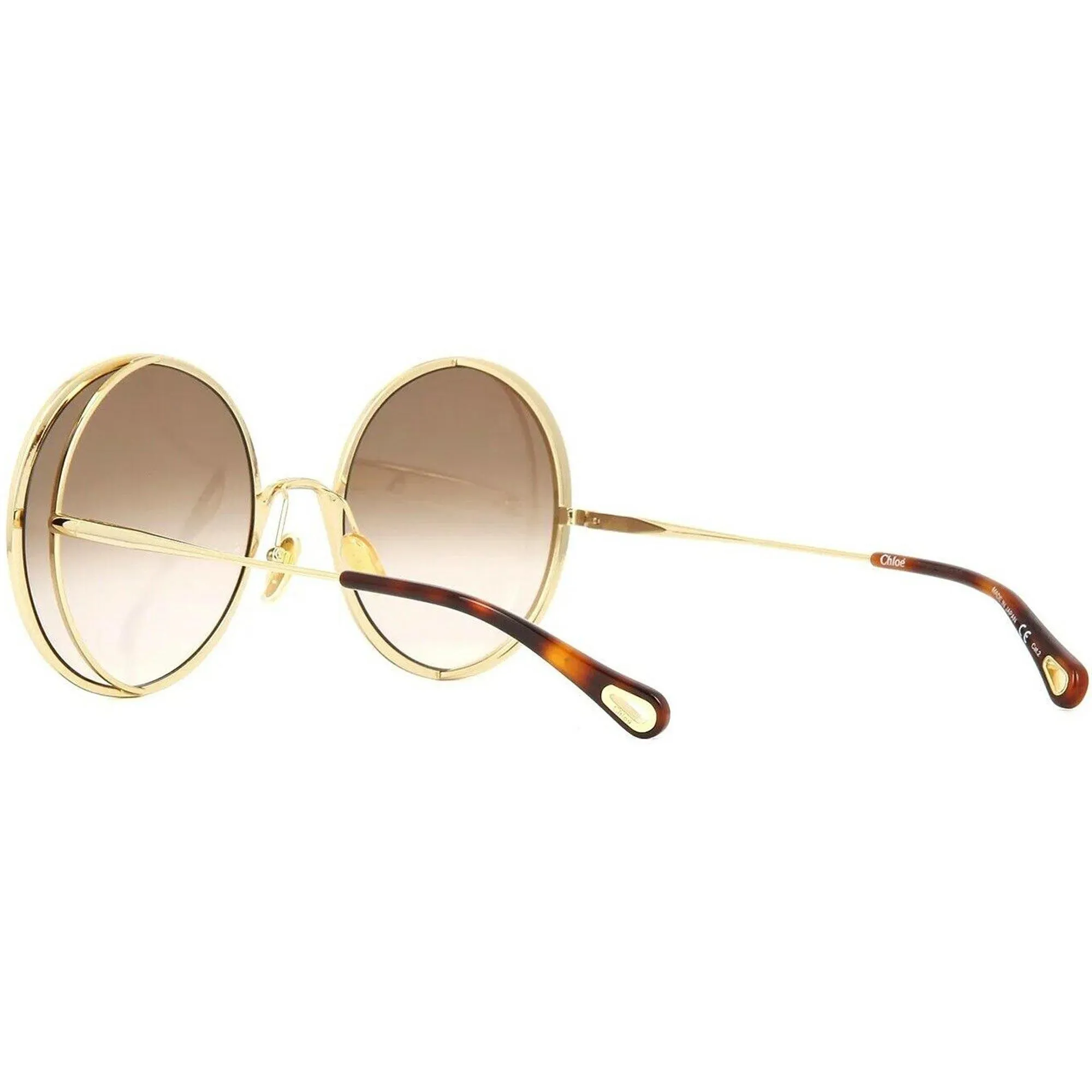 Chloe Women's Sunglasses - Gold Havana Full Rim Round Frame | CH0037S-30009777001