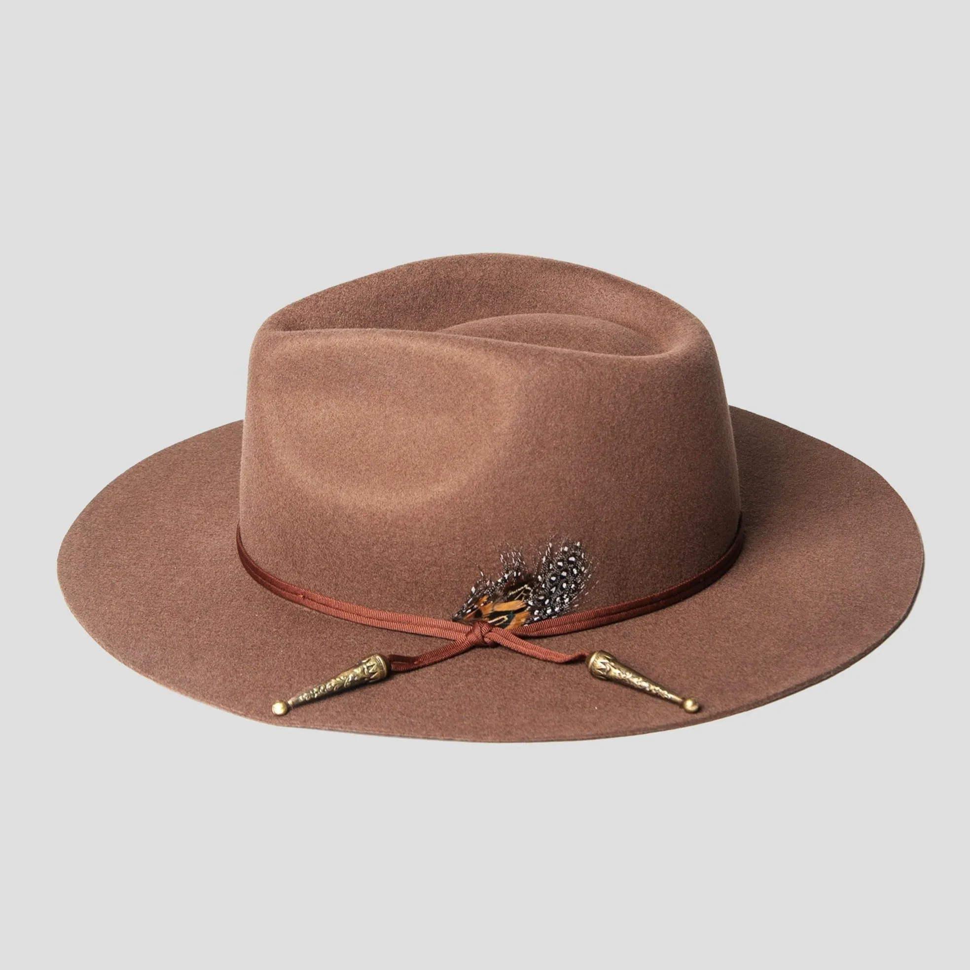 Classic Men's Felt Fedora Hat - Walnut