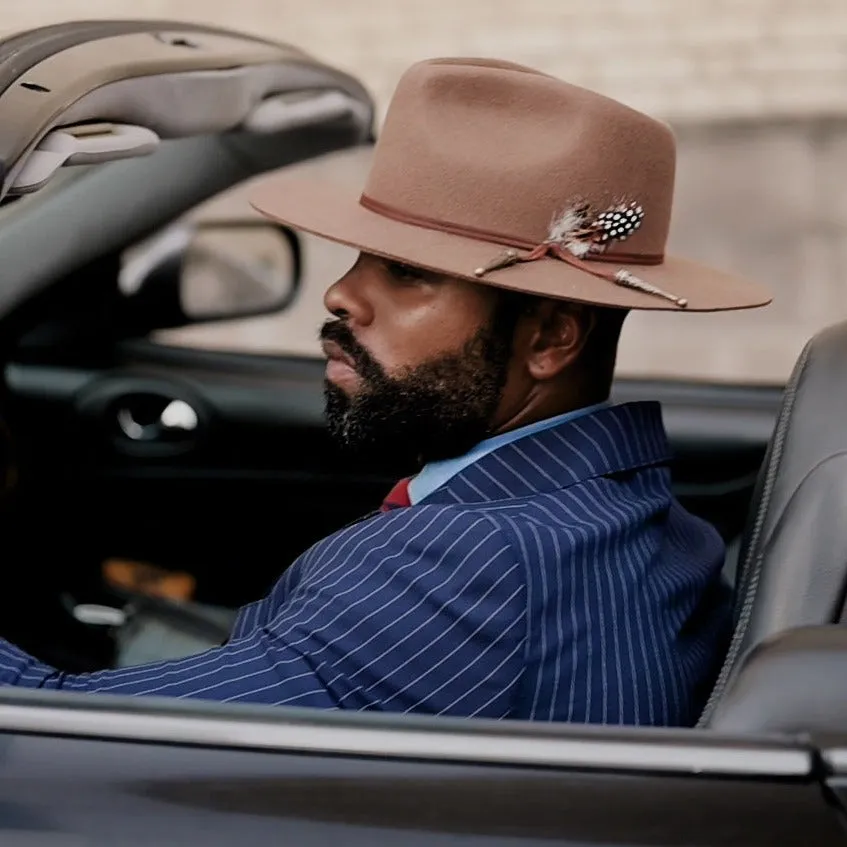 Classic Men's Felt Fedora Hat - Walnut