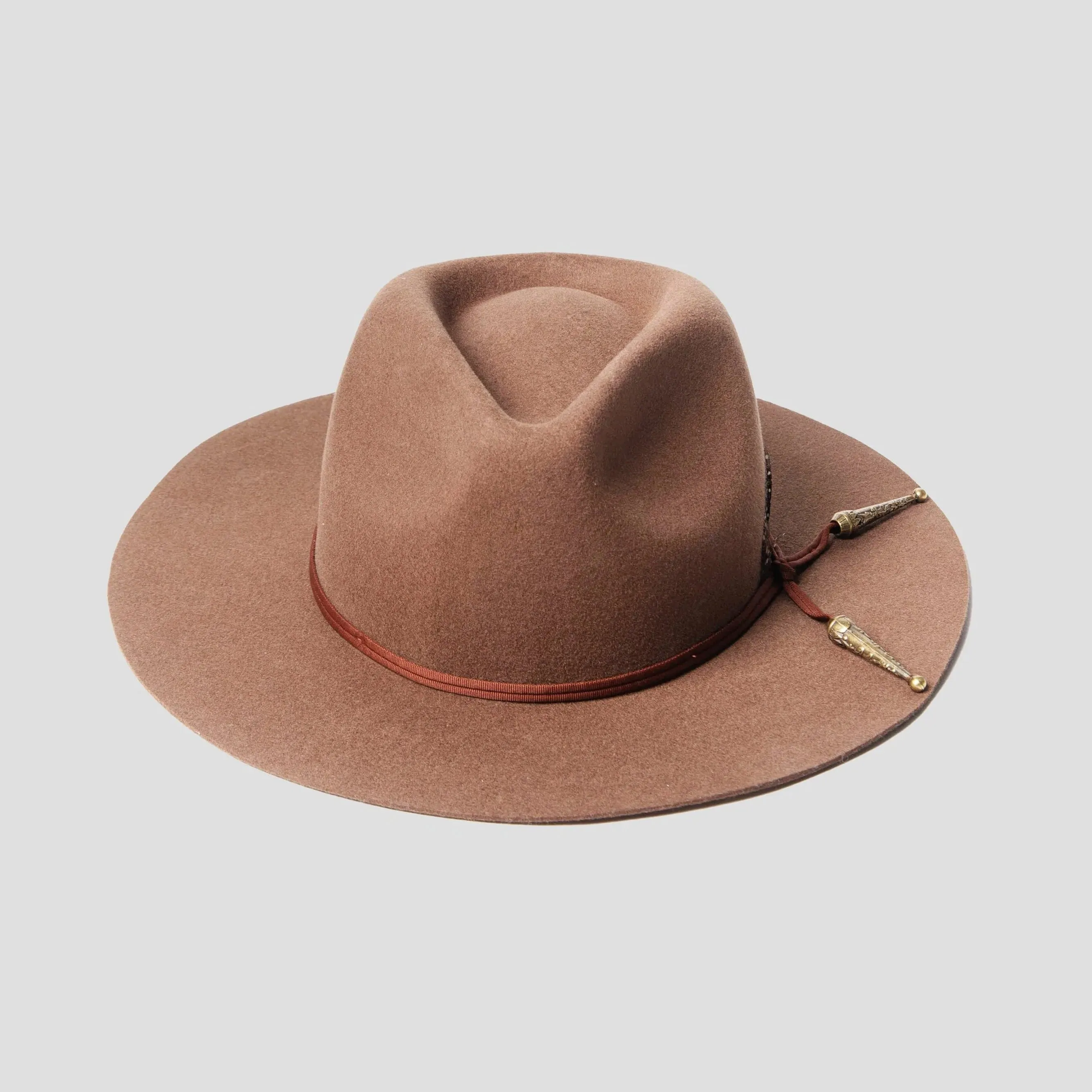 Classic Men's Felt Fedora Hat - Walnut