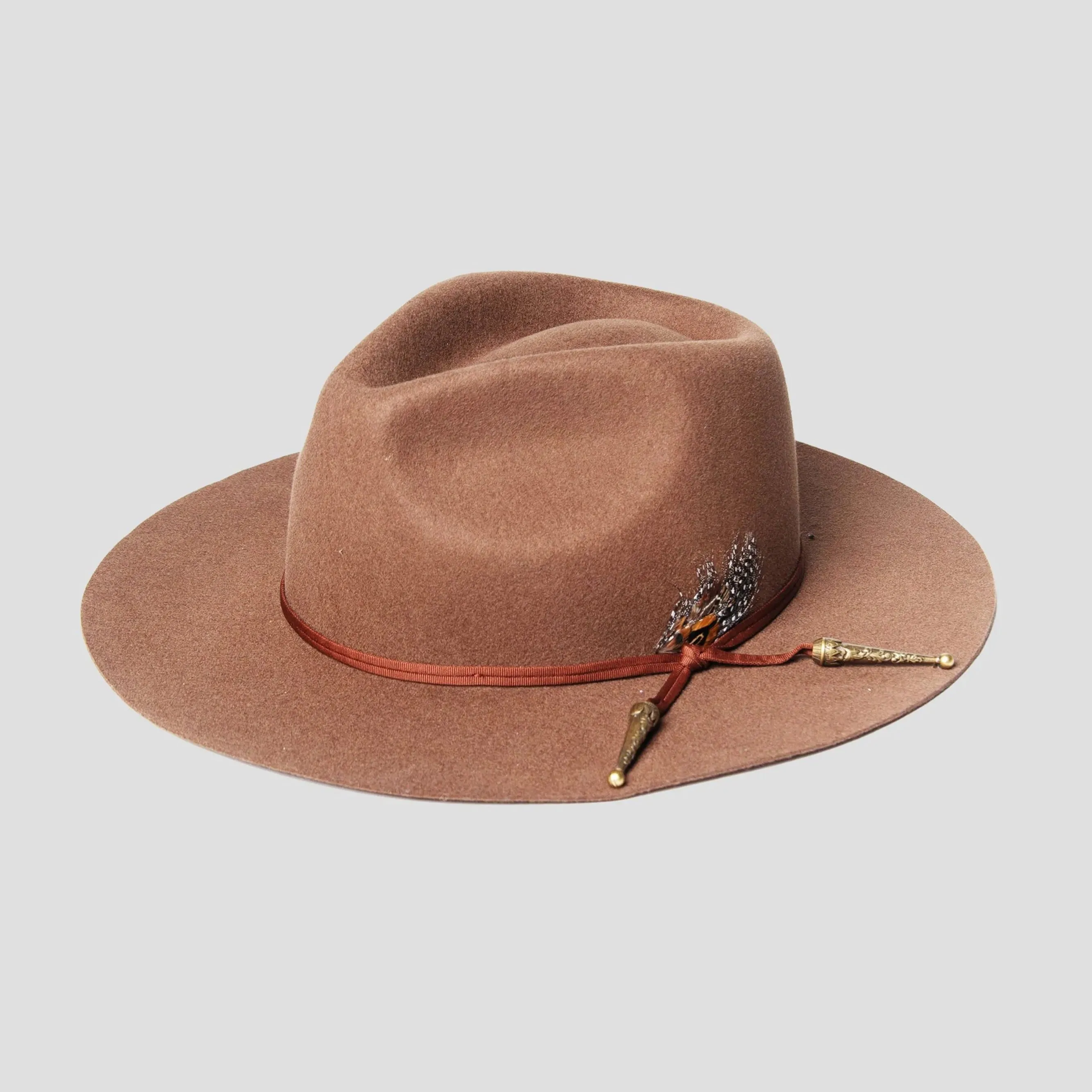 Classic Men's Felt Fedora Hat - Walnut