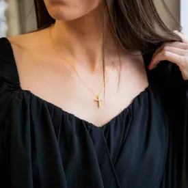 CROSS ROADS - Gold CZ Zircon Pendant