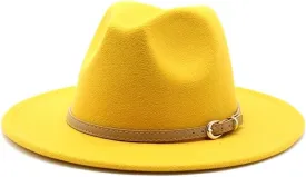 DHAEY Autumn and Winter British Style Jazz Woolen Hat, Big Brimmed Hat Classic Hat Fashion Woolen Hat Men and Women's Felt Hat Luopan Caps & Hats (Color : Rose Red, Size : M)