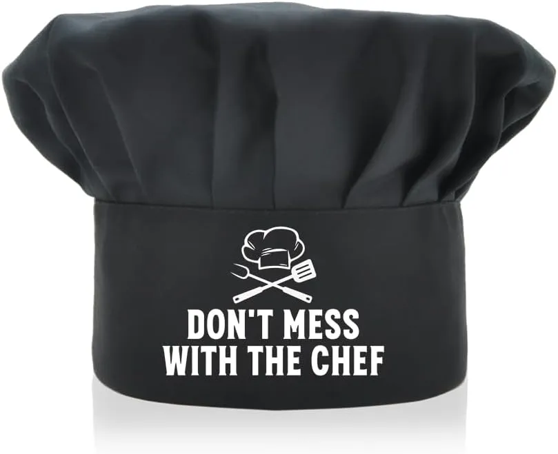 Don't Mess with The Chef Funny Chef Hat, Funny BBQ Cooking Chef Hat for Men, Christmas Father's Day Birthday Gift for Husband Dad Grandpa Brother, Appreciation Present for Chef