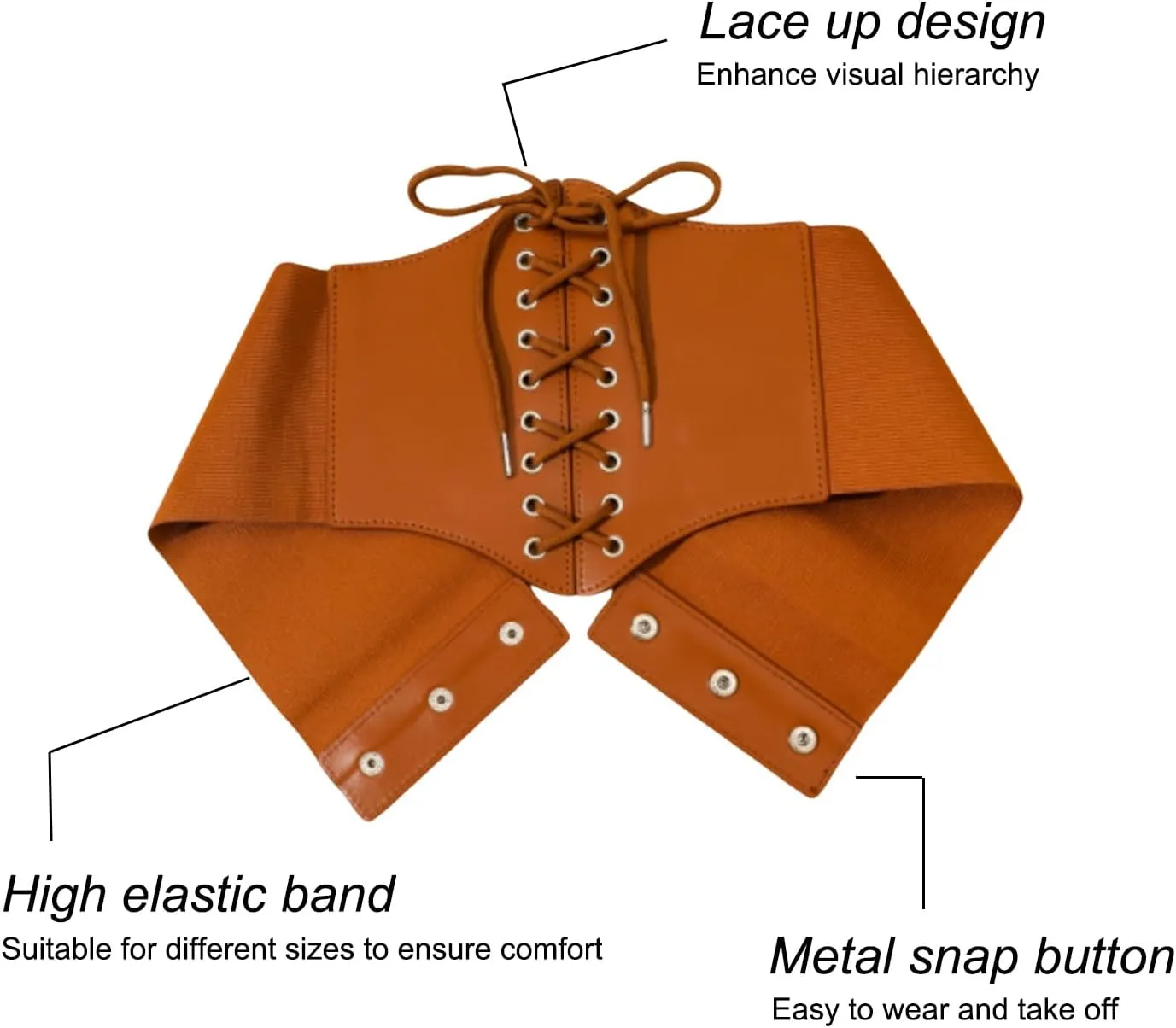 DOOVID Corset Belt for Women - Elastic Waist Halloween Costume Lace-up Tied Waspie Wide Belt