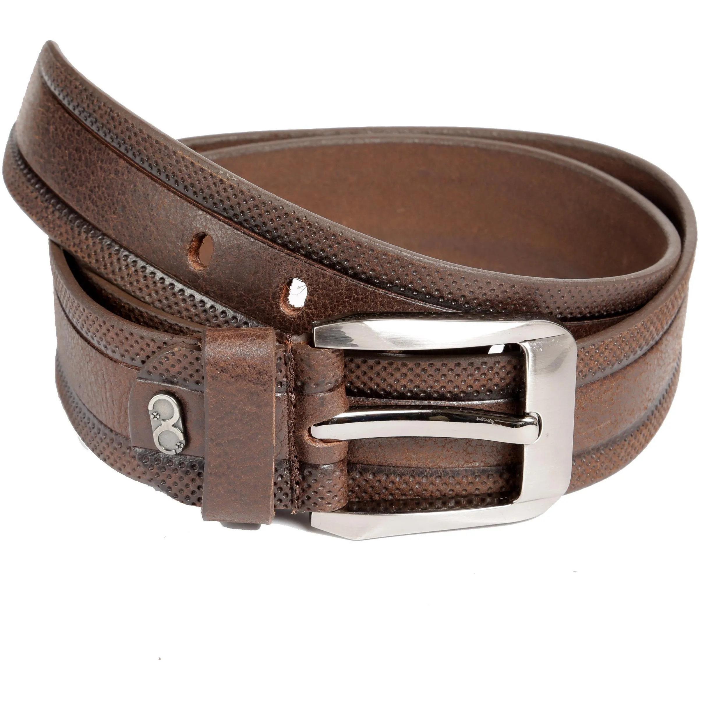 DOTS Leather Formal Belt | Leather Belt for Men | Genuine Leather Balck Belt