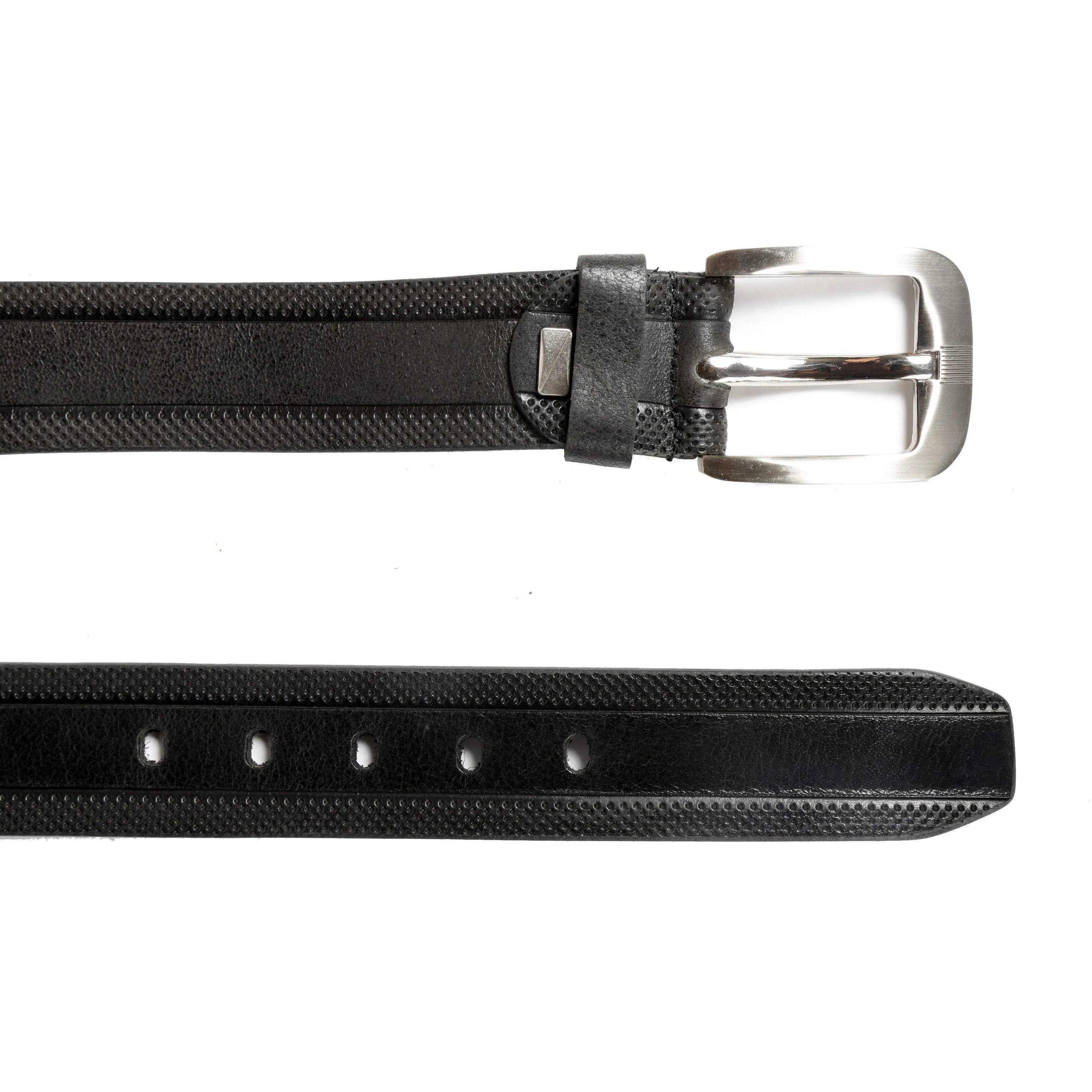 DOTS Leather Formal Belt | Leather Belt for Men | Genuine Leather Balck Belt