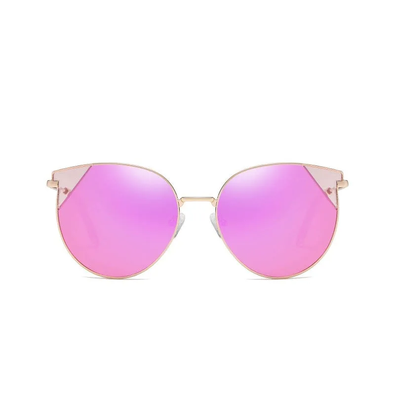 DUCO Vintage Classic Designer Sunglasses for Women with Round Metal Frame W018