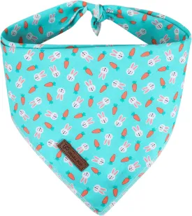 Easter Dog Bandana, Triangle Bid Scarf, Cotton, BlueRabbit, L, Easter, Rabbit, Unisex, Medium Large Dog