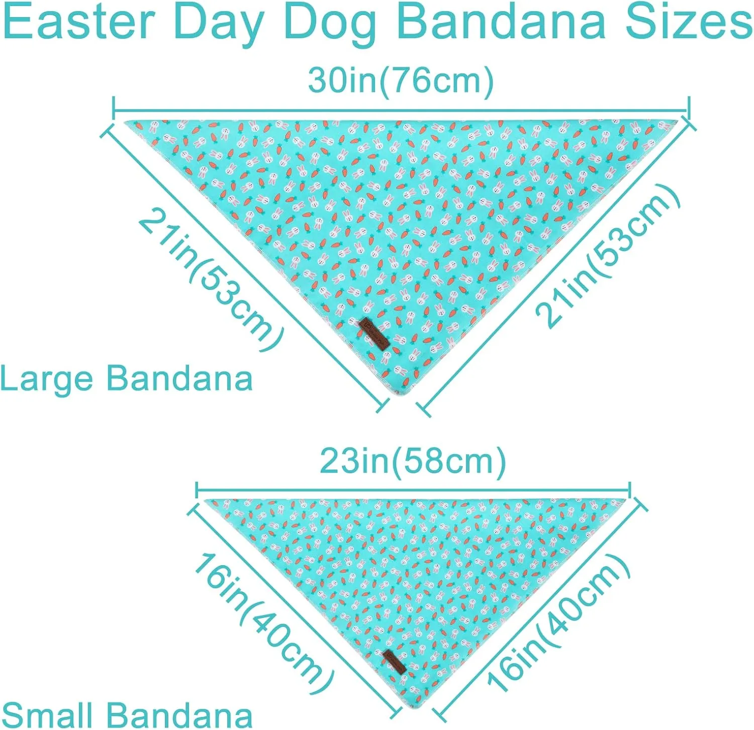 Easter Dog Bandana, Triangle Bid Scarf, Cotton, BlueRabbit, L, Easter, Rabbit, Unisex, Medium Large Dog