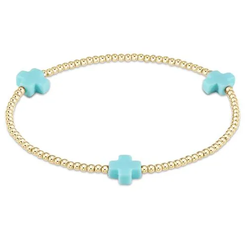 Egirl Signature Cross Gold 2mm Bead Bracelet