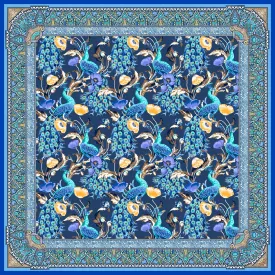 Elwyn New York Poppy Peacock Party Scarf